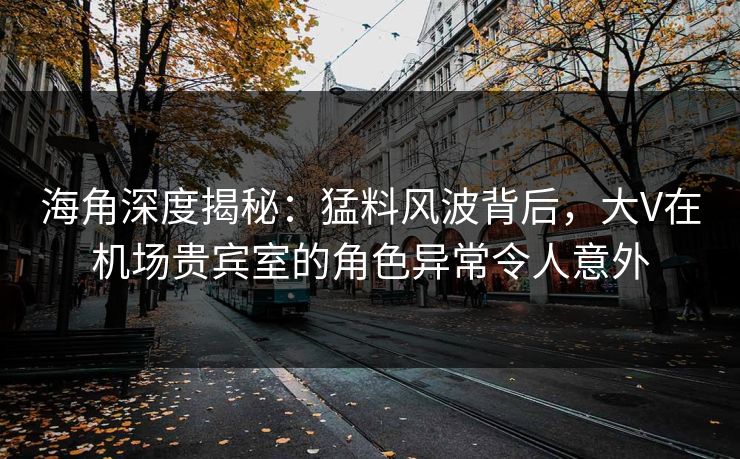 海角深度揭秘：猛料风波背后，大V在机场贵宾室的角色异常令人意外