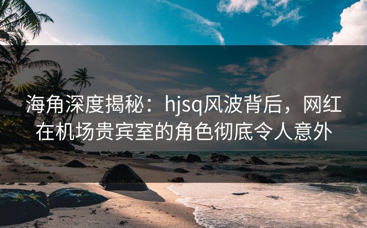 海角深度揭秘：hjsq风波背后，网红在机场贵宾室的角色彻底令人意外